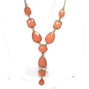 Peach Coral Statement Necklace 18" - 21"